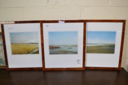 PAIR OF FRAMED PRINTS DEPICTING COASTAL SCENES, EACH FRAME WIDTH APPROX 36CM