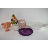 GLASS AND CERAMICS TO INCLUDE CARNIVAL GLASS AND CERAMIC FRUIT