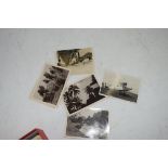 BOX OF VARIOUS POSTCARDS AND BLACK AND WHITE PHOTOGRAPHS TO INCLUDE SHIPPING AND SUEZ CANAL