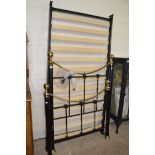 MODERN BRASS AND BLACK METAL SINGLE BED FRAME