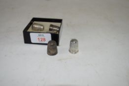 COLLECTION OF SILVER AND WHITE METAL THIMBLES