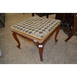 UPHOLSTERED SQUARE STOOL, APPROX 53CM