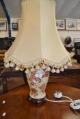 MODERN ORIENTAL TABLE LAMP WITH TASSELLED SHADE