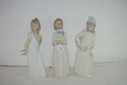 THREE MODERN NAO FIGURES