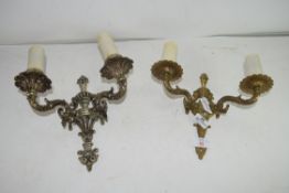 TWO METAL WALL CANDLE SCONCES