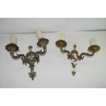 TWO METAL WALL CANDLE SCONCES