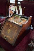 EDWARDIAN INLAID MAHOGANY COALBOX