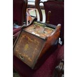 EDWARDIAN INLAID MAHOGANY COALBOX