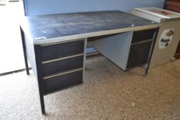 VINTAGE TWIN PEDESTAL OFFICE DESK, WIDTH APPROX 140CM