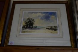 ADRIAN TAUNTON, KELLING FIELDS, WATERCOLOUR, 25 X 18CM, FRAMED AND GLAZED