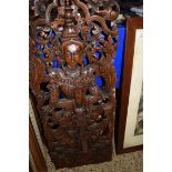 MODERN SOUTH EAST ASIAN CARVED WALL PLAQUE OF A DEITY