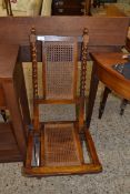 LATE 19TH CENTURY FOLDING CANE SEATED BACKED CAMPAIGN CHAIR