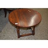 MODERN OAK CIRCULAR TOP COFFEE TABLE, 47CM HIGH X 64CM WIDE