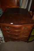 REPRODUCTION MAHOGANY SERPENTINE FOUR-DRAWER CHEST