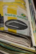 BOX VARIOUS NORWICH CITY AND OTHER FOOTBALL PROGRAMMES AND FOOTBALL BOOKS ETC