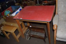 RETRO RED MELAMINE TOP KITCHEN TABLE