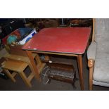 RETRO RED MELAMINE TOP KITCHEN TABLE