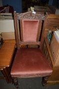LATE VICTORIAN OAK FRAMED DINING CHAIR