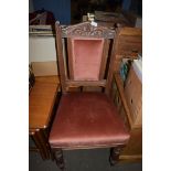 LATE VICTORIAN OAK FRAMED DINING CHAIR