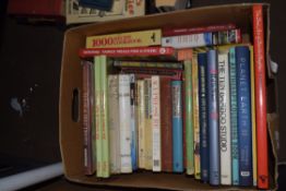 BOX OF MIXED REFERENCE BOOKS, COOKERY ETC