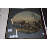 FRAMED PRINT OF HORSE PLOUGHING