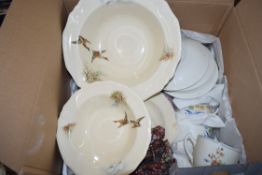 BOX CONTAINING HOUSEHOLD CERAMICS INCLUDING MEAKIN ETC