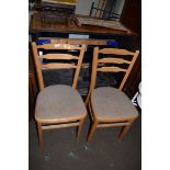 TWO LADDERBACK KITCHEN CHAIRS
