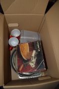 BOX OF PASTA MAKER AND OTHER KITCHEN WARES