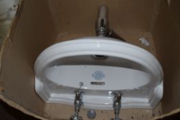 CHARLOTTE CERAMIC BASIN WITH CHROME FINISH TAPS