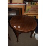 MAHOGANY CABRIOLE LEGGED COFFEE TABLE