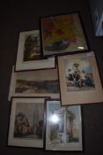 MIXED LOT ASSORTED PICTURES TO INCLUDE MARY EGAN, WATERCOLOUR STUDY OF IRISH MOUNTAIN SCENE, VARIOUS