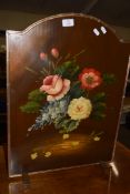 FLORAL PAINTED FIRE SCREEN