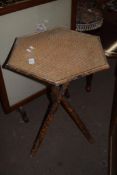 BAMBOO FRAMED PEDESTAL OCCASIONAL TABLE