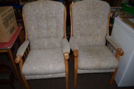 PAIR OF FLORAL UPHOLSTERED CHAIRS