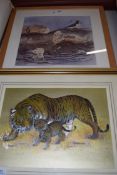 TWO ANIMAL FRAMED PRINTS