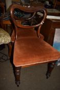 PAIR OF VICTORIAN BALLOON BACK DINING CHAIRS WITH TURNED FRONT LEGS