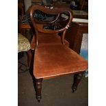 PAIR OF VICTORIAN BALLOON BACK DINING CHAIRS WITH TURNED FRONT LEGS