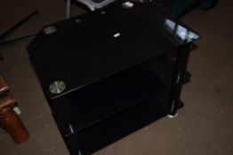 BLACK GLASS TV STAND