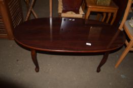 OVAL MAHOGANY EFFECT COFFEE TABLE
