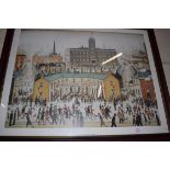 ARTHUR L S LOWRY COLOURED PRINT, VE DAY CELEBRATIONS