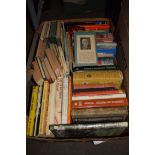 ONE BOX MIXED BOOKS TO INCLUDE VARIOUS HARDBACKS, PENGUIN BOOKS ETC