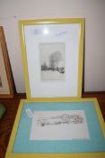 TWO CONTINENTAL FRAMED STUDIES, WINTER SCENE AND ONE OTHER