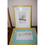 TWO CONTINENTAL FRAMED STUDIES, WINTER SCENE AND ONE OTHER