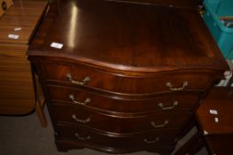 REPRODUCTION MAHOGANY SERPENTINE FOUR-DRAWER CHEST