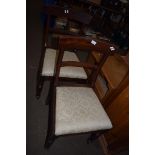 PAIR OF VICTORIAN MAHOGANY BAR BACK DINING CHAIRS