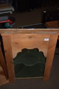 SMALL PINE CORNER CABINET WITH PAINTED INTERIOR