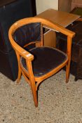 STAINED BEECH BOW BACK CHAIR, 54CM WIDE