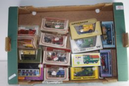 BOX OF MIXED TOY VEHICLES TO INCLUDE LLEDO, DAYS GONE BY AND CORGI ETC