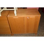 ABACUS LIGHT OAK FINISH TWO-DOOR CUPBOARD, 80CM WIDE