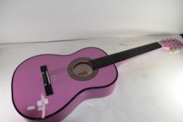 MARTIN SMITH PINK DECORATED GUITAR